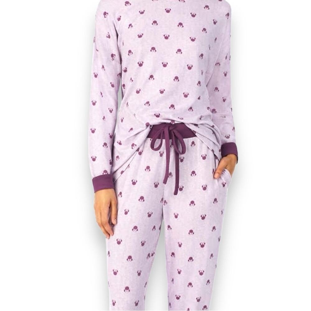 Disney Minnie Mouse Character 2-Piece Pajama Lounge Set Purple Medium - Picture 2 of 6